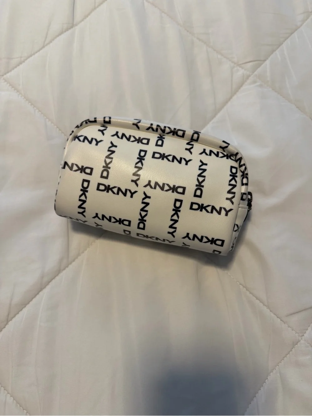 DKNY White and Black Logo Cosmetic Case